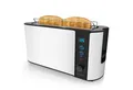 Produktbild: Arendo Toaster Display mit Restzeitanzeige, Edelstahl, Langschlitz, Brötchenaufsatz, 1 langer Schlitz, für 2 Scheiben, 1000 W, Defrost Funktion, Wärmeisolierendes Gehäuse, Krümelschublade