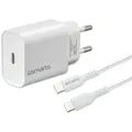 Produktbild: 4smarts Schnelllade-Set 20W mit 1.5m USB-C zu USB-C Kabel - Weiß