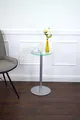 Produktbild: freeroom24 Designer Beistelltisch Glas Silber 30x30x60cm - Wohnzimmertisch modern - Stabiler Couchtisch - praktischer Coffee Table rund - Kleiner Kaffeetisch - Glastisch - Sofatisch - Made in Germany