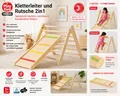 Produktbild: Kletterdreieck Pikler-Prinzip Klettergerüst Montessori Motorikspielzeug Rutsche