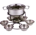 Produktbild: Edelstahl Fondue-Set für 6 Personen Spritzschutz & 6 Gabeln Fleischfondue Käse