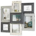 Produktbild: Kobolo Bilderrahmen-Collage - Holz - Nostalgie - grau Creme - für 7 Bilder