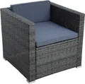 Produktbild: Polyrattan Loungesessel Gartensessel Rattan Sessel Gartenstuhl Anthrazit-Grau