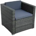 Produktbild: Estexo - Polyrattan Loungesessel Gartensessel Rattan Sessel Gartenstuhl Anthrazit-grau