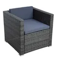 Produktbild: ESTEXO Polyrattan Gartensessel Loungesessel Rattan Lounge Sessel Gartenstuhl Stuhl (Anthrazit-Grau)