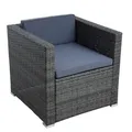 Produktbild: Polyrattan Loungesessel Gartensessel Rattan Sessel Gartenstuhl Anthrazit-Grau