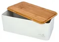 Produktbild: Birkmann Brotkasten LAIB & SEELE, 33 x 13 cm, Weiß, Metall, Metall, Bambusholz, mit Holzdeckel
