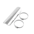 Produktbild: Jadeshay Motorrad Auspuff Hitzeschild, Universal Motorrad Auspuff Hitzeschutzblech Motorrad Hitzeschild Hitzeschutz Auspuffrohr mit 2 Klemmen, Silber