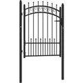 Produktbild: vidaXL Zauntor mit Spitzen Stahl 100x125 cm Schwarz