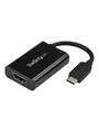 Produktbild: StarTech.com USB-C to 4K HDMI Adapter - 60 Watt USB Power Delivery - Black - external video adapter - black