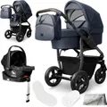 Produktbild: Bergsteiger Capri Kombikinderwagen 4-in-1 – Babywanne, Sportsitz, i-Size Babyschale & Isofix-Station, Luftreifen, höhenverstellbar, faltbar, Zubehör