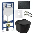 Produktbild: WC Set Geberit Vorwandelemnt Duofix Sigma Wand WC Arax spülrandlos schwarz