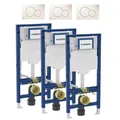 Produktbild: Geberit Vorteilspaket Vorwandelement 3x Duofix 112 cm 3x Betätigung Sigma 01 wei