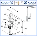 Produktbild: Kludi 408030575 Spültisch Einhandmischer Küchen Armatur LINE S - hoher Auslauf