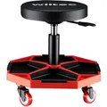 Produktbild: Wiltec Werkstatthocker Mit Ablage 136Kg Rollhocker Arbeitshocker Drehhocker