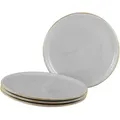 Produktbild: Creatable Pizzateller Vintage Nature, Hellgrau, Keramik, 4-teilig, rund, handbemalt, lebensmittelecht, stapelbar, Essen & Trinken, Geschirr, Teller, Pizzateller