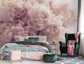 Produktbild: Rosa Schlafzimmer WALLPAPIER Florales Wandmural Pfingstrosen Wohnzimmer Blumen