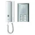 Produktbild: Schneider Electric Ritto Türsprechanlage, Entravox, Komplettset für 4-Familienhaus, Gegensprechanlage mit Beleuchtung und Klingeltasten, Silber/Weiss, Artikelnummer 1841420