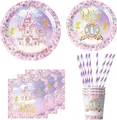 Produktbild: Schloss Prinzessin Partygeschirr Set 60 Stk. Kindergeburtstag Deko