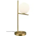 Produktbild: TRIO Leuchten LED Nachttischlampe, Dimmfunktion, LED wechselbar, Warmweiß, groß-e dimmbar-e mit Glas-Kugel Lampenschirm gold-en, Höhe 52cm goldfarben