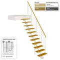 Produktbild: Dolle Mittelholmtreppe Boston 228-300cm Geschosshöhe Geradelaufend in Eiche/Weiss