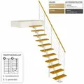 Produktbild: Dolle Mittelholmtreppe Boston 228-300cm Geschosshöhe Geradelaufend In Eiche/weiss