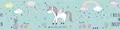 Produktbild: A.S. Création Bordüre Sweet Unicorn, glatt, Motiv, abstrakt, naturalistisch, Tapete Kinder Bordüre Selbstklebend Einhorn Türkis Borte Design Optik