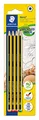 Produktbild: STAEDTLER Bleistift Noris 120, Made from Upcycled Wood, Rutschfeste Soft-Oberfläche, hohe Buchfestigkeit, hohe Qualität Made in Germany, Blisterkarte mit 4 Stück (2 x HB, je 1 x B, 2H), 120-S BK4D