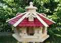 Produktbild: holzdekoladen Vogelhaus, Vogelhäuser Holz Handarbeit Typ 37 (klein, rot/Natur)