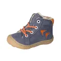Produktbild: RICOSTA Unisex - Baby Lauflernschuhe Georg,Kinderboots,WMS:Mittel/Weit,warm gefüttert,schnürstiefel,Booties,Leder,Blau (See/orange) (180),20 EU