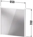 Produktbild: Duravit D-Code Spiegel, LED-Lichtfeld oben, 650x700mm, externer Lichtschalter notwendig, 5 W, DC70760HGHG0000