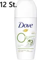 Produktbild: 12X Dove Deodorant Roll-on Gurkenduft - 1/4 Pflegecreme 0% Aluminium (12x50ml)
