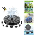 Produktbild: Solar Springbrunnen Solar Fountain mit 6 Sprüheffekten 16 cm Schwarz für Garten