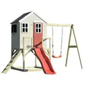 Produktbild: Spielhaus, Rot, Natur, Holz, Kiefer, 350x242x290 cm, Outdoor Spielzeug, Spielhäuser
