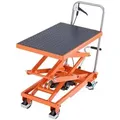 Produktbild: VEVOR Hydraulischer Hubtischwagen, 226,8 kg Tragkraft, 300-1200 mm Hubhöhe, Scherenhubwagen mit 4 Rädern und rutschfester Unterlage, Fahrbarer Hubti