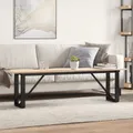 Produktbild: Couchtisch O-Gestell 160x40x45 cm Massivholz Kiefer & Stahl