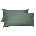 Produktbild: Schiesser Kissenhüllenset Ella - Baumwollsatin - 2-teilig - 40 x 80 cm - Dunkelgrün