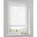 Produktbild: Kutti Raffrollo Jasmin, mit Hakenaufhängung, ohne Bohren, einfarbig, bestickt, matt, Polyester, pflegeleicht, mit Fensterhaken weiß 100 cm x 130 cm