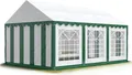 Produktbild: TOOLPORT Partyzelt Festzelt 4x6 m Garten-Pavillon PVC Plane 700 N in grün-weiß Wasserdicht