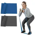 Produktbild: THERABAND Widerstandsband-Set – 2er-Pack (Blau & Schwarz) – 1.5m Latexbänder für Oberkörper, Beine & Rumpf – Für Reha, Physiotherapie, Pilates & Heimtraining