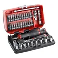 Produktbild: FACOM 38-tlg. 1/4“ Steckschlüssel-Satz R2NANO (metrisch, Sechskant, kompletter Werkzeugkoffer inkl. 2 Verlängerung, Kardangelenk, Bits, Verbindungsstück, Steckschlüssel & Steckgriff)