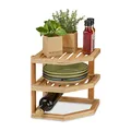 Produktbild: Relaxdays Schrankeinsatz Bambus, HBT 25,5 x 25,5 x 25,5 cm, Eckregal für Arbeitsplatte & Küchenschrank, 2 Ablagen, natur