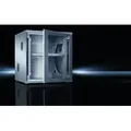 Produktbild: RITTAL Netzwerkschrank, Stahl 600 mm 6HE vorne 482,6mm IP0 pulverbeschichtet m. Festrahmen grau 60 cm x 35.8 cm x 60 cm