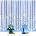 Produktbild: heimtexland ® Bogen Gardinen Store weiß Kräuselband Vorhang transparent Blumen Bordüre Typ10 Höhe 145cm x Breite 500cm