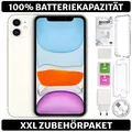 Produktbild: Apple iPhone 11 -  64GB - 100% BATT -Silber Weiß  - XXL Set - Zustand: SEHR GUT