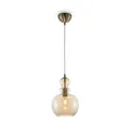 Produktbild: Design Hängeleuchte, 1 Lampe, Moderner Stil, Loft, Metallgestell bronzefarben, Deckenleuchte bernsteinfarbenes Glas, 1 Glühbirne, exkl. 1 E27 40W 220V