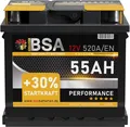 Produktbild: Autobatterie 55Ah 12V 520A/EN Starter Auto Batterie ersetzt 50Ah 54Ah 52Ah
