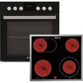 Produktbild: Bauknecht Herdset, Schwarz, A, 60 cm, Digitaldisplay, Elektronikuhr, Restwärmeanzeige je Kochzone, Türdämpfung, Backofenbeleuchtung, Küchen, Küchenelektrogeräte, Herde