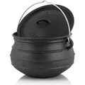 Produktbild: BBQ-Toro Potjie ca. 8 Liter, Südafrikanischer Kochtopf aus Gusseisen ohne Füße für offenes Feuer - Schwarz