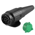 Produktbild: 12V Wasserdicht Anhänger Stecker 13 polig mit Grün Parking Cover,nach ISO1144...